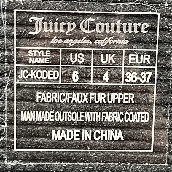 NWT Juicy Couture Juicy Couture Womens Koded Faux Fur Black 6M - Picture 4 of 10